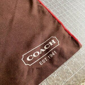 Vintage Coach Storage Drawstring Dust Bag Cover Brown Red Cotton Large 23" x 19"